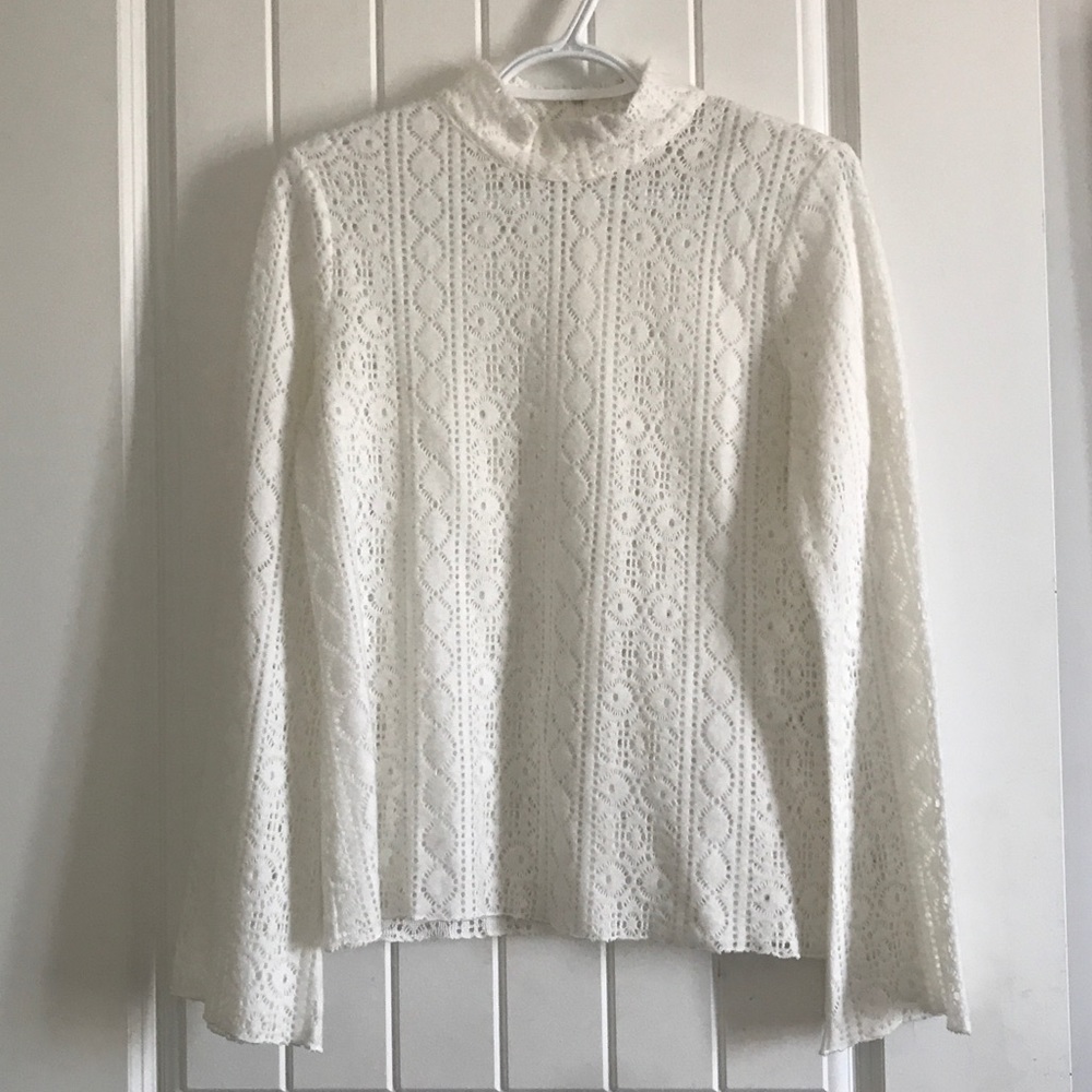 Twik Bell Sleeve Mock Neck Top